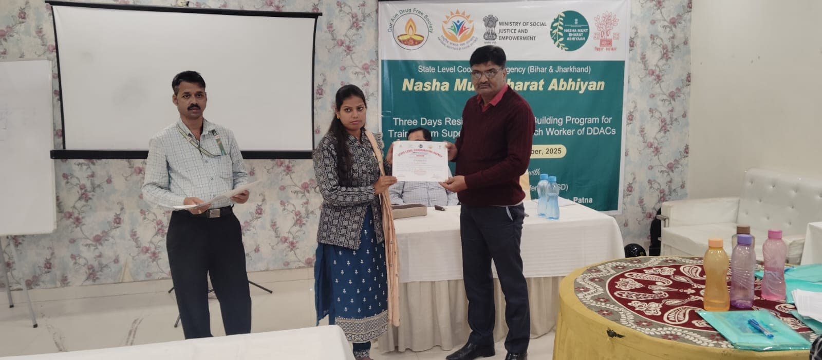 NMBA Three-Day Capacity Building Program — peer leader certificate distribution
